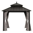 thumbnail image 3 of Sunjoy 10x10 Gazebo with Metal Roof , Curtain, and Netting - Brown Aluminum Posts,,Kingston Series, 3 of 18
