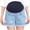 Light Blue, variant on QQAMB Maternity Denim Shorts Women's Summer High Waist Distressed Cuffed Hem Casual Denim Jeans Short Blue M