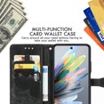 thumbnail image 5 of Allytech for Moto G Power (2025) Wallet Case, Luxury PU Leather with Embossed Pattern, Magnetic Clasp Kickstand Card Cash Slots Shockproof Slim Flip Case with Hand Strap for Women Men, Black, 5 of 6