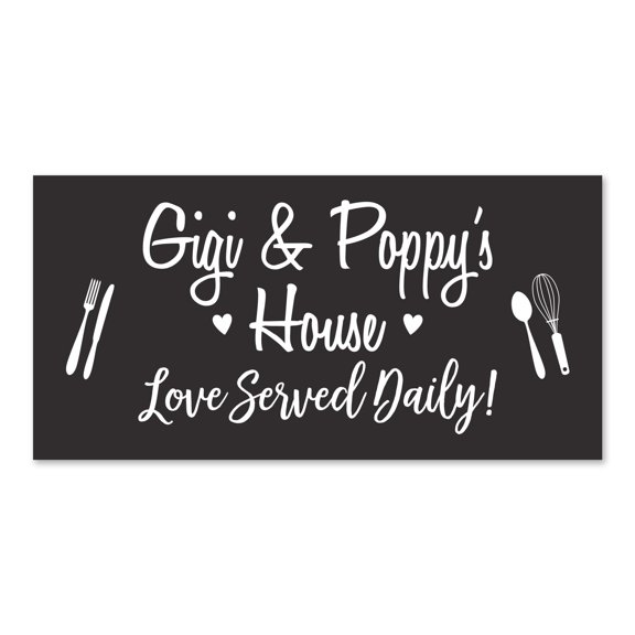 Grandparents Plaque Love Served Daily - Gigi & Poppy
