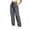 Gray, variant on Women's High Waist Cargo Work Pants Elastic Waist Drawstring Multi Side Pocket Loose Straight Leg Streetwear Trousers Black XXL