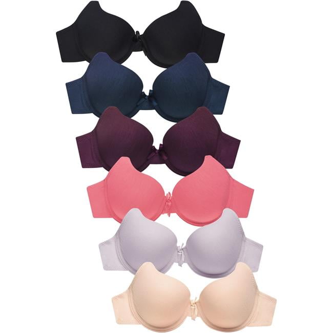 Sofra IN-BR1543N-34B 34B Intimate Set Wire Free Bra, Assorted Colors -  Pack of 6 