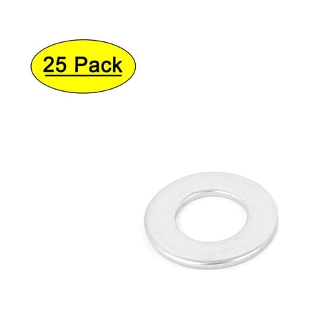 25pcs M8x16mmx1mm Stainless Steel Flat Washer Plain Spacer Gasket Silver Tone