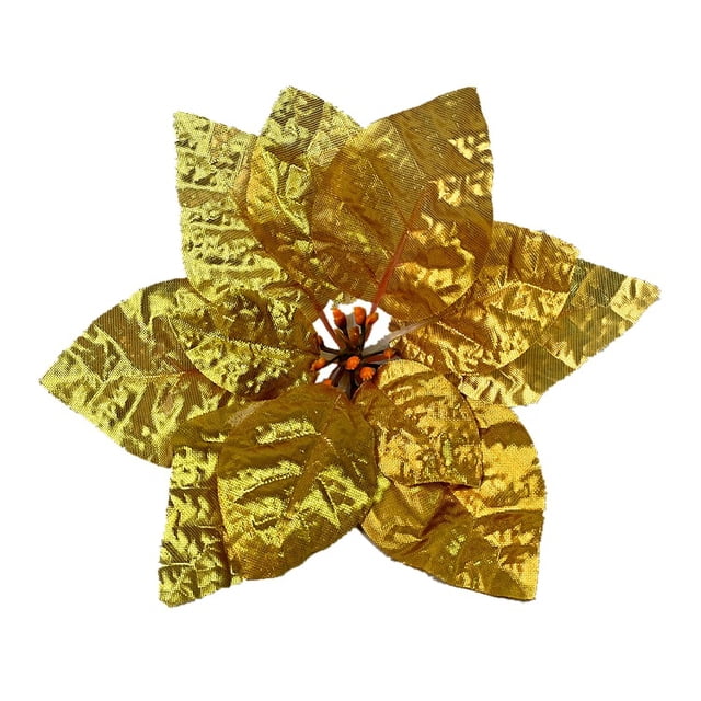 Flor artificial de Navidad Flores de Navidad cinco cabezas siete cabezas Flor de Pascua flor de seda artificial