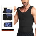 thumbnail image 4 of LALAMELON Sauna Vest for Men Waist Trainer Vest with Zipper Workout Sauna Suit with Adjustable Waist Trimmer Belt, 4 of 6