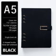 thumbnail image 6 of Leather A5 Notebook 6 Ring A5 PU Leather Refillable Notebook With Paper Navy, 6 of 8