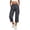 Dark Gray, variant on Fnooota Women's Cargo Capri Pants, Casual Side Split Elastic Waist Stretchy Fall Cropped Work Trousers Beige Size S-2XL