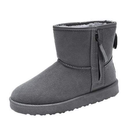 

Women Snow boots warm dampproof Snow durable Side zipper Plush outside material women s girl maiden ladies beauty winter shoes comfortable faux short plush cotton lined outdoors walk