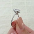 thumbnail image 5 of Solitaire Brilliance 3.90CT Pear Moissanite Solitaire Pave Hidden Halo Engagement Ring for Women 10k White Gold Ring Size 9, 5 of 7