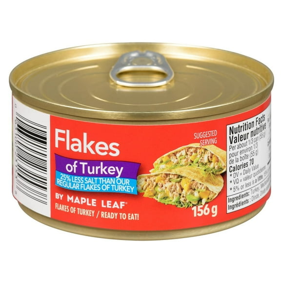 Flakes of Turkey Less Salt by Maple Leaf, 156 g