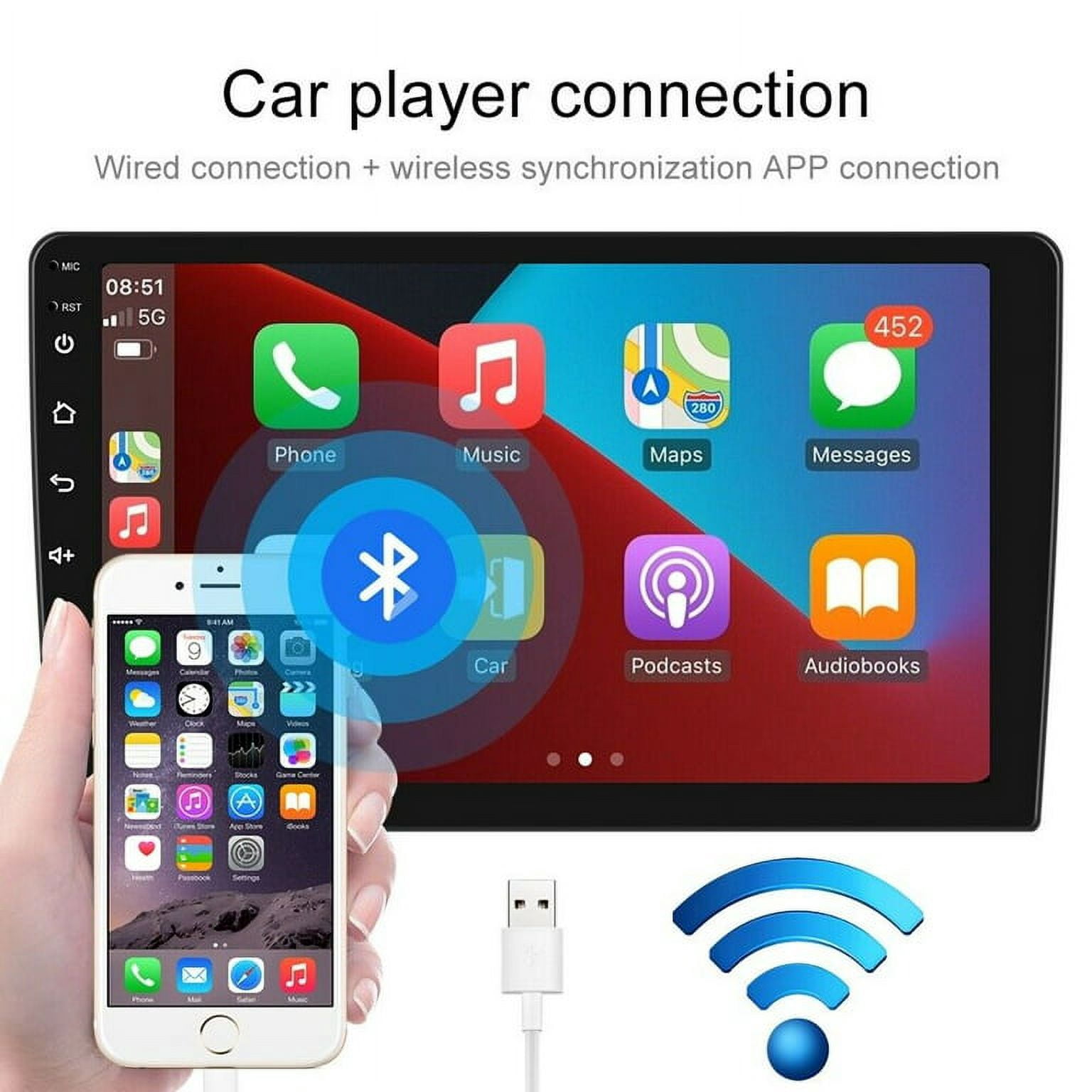 Android 13 Car Stereo Radio Fit for Hyundai Sonata 2015 2016 2017, 9" Touchscreen Multimedia Video Player with Wireless Carplay, Android Auto, GPS Navigation, BT, AHD Camera, 2+32G