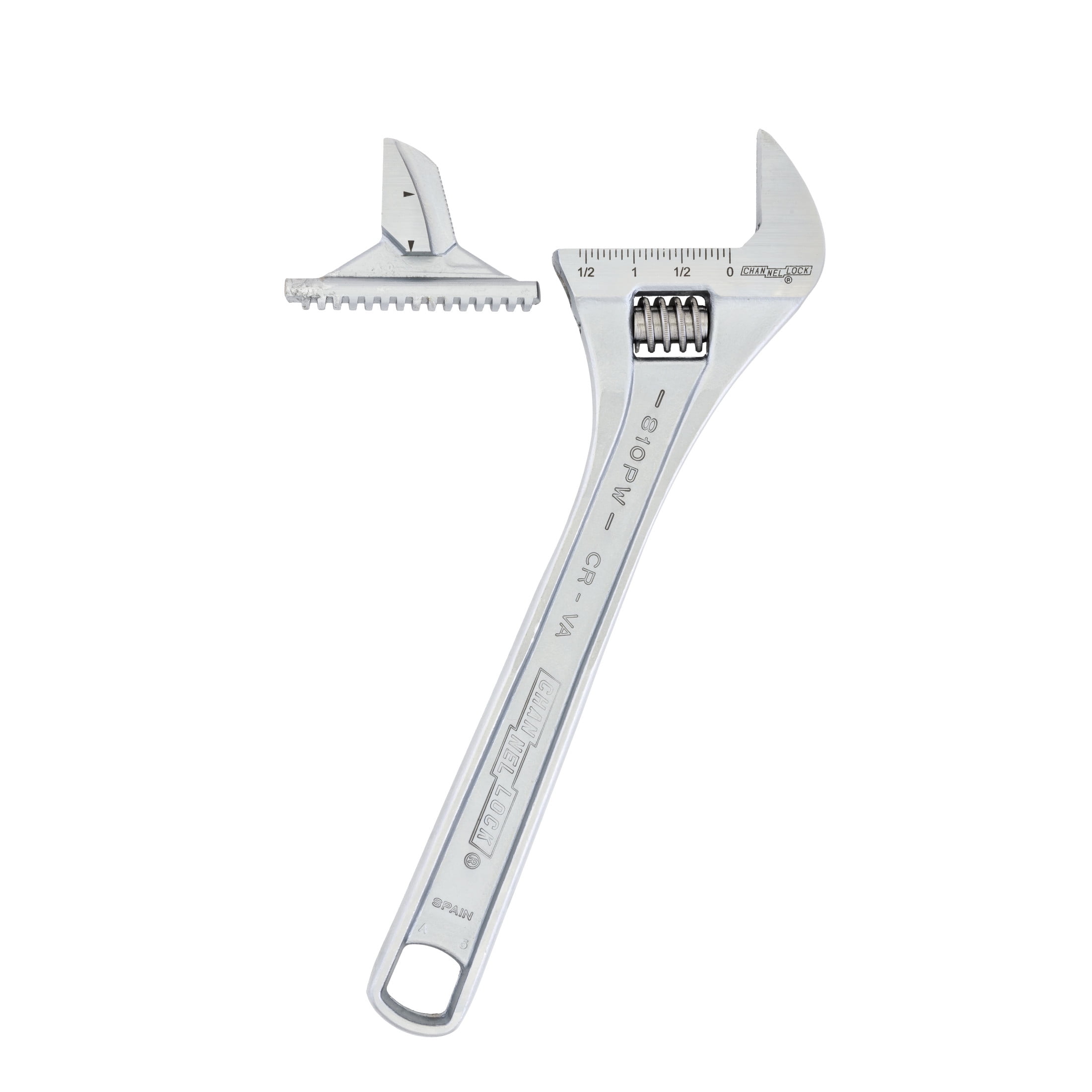 CHANNELLOCK 10-inch Reversible Jaw Adjustable Wrench, Precise 1.57-inch Wide Mouth Jaw Capacity (810PW)