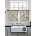 thumbnail image 2 of Yellow Rose Tier Curtains 24 Inch Length,Sheer Curtains for Bedroom Living Room Window Vintage Country Botanical Floral Vines Rod Pocket Drapes Kitchen Curtains Small Half Window 27.5"x24" 2 Panels, 2 of 6