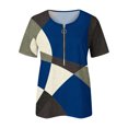 thumbnail image 4 of Blusa informal elegante de manga corta con cremallera y cuello redondo para mujer OAVQHLG3B Store lin121212, 4 of 5