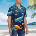 thumbnail image 5 of Balery Whimsical Underwater Fantasy Print Men's Hawaiian Shirts Short Sleeve Beach Shirt Relaxed Fit Vacation Button Down Shirts-3X-Large, 5 of 9