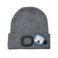 thumbnail image 5 of IC ICLOVER LED Beanie Hat with Light, Rechargeable Headlamp Cap, Winter Warm Knit Hats for Safety, Outdoor Dog Walking, Hiking, Skiing, Flashlight Gift for Men Women Dad Teens Gray, 5 of 9