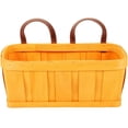 thumbnail image 4 of Yellow Wood Hanging Basket for Home Garlic Potato Storage Basket with Handle 12.5 x 8.5 x 6 Inches, 4 of 5