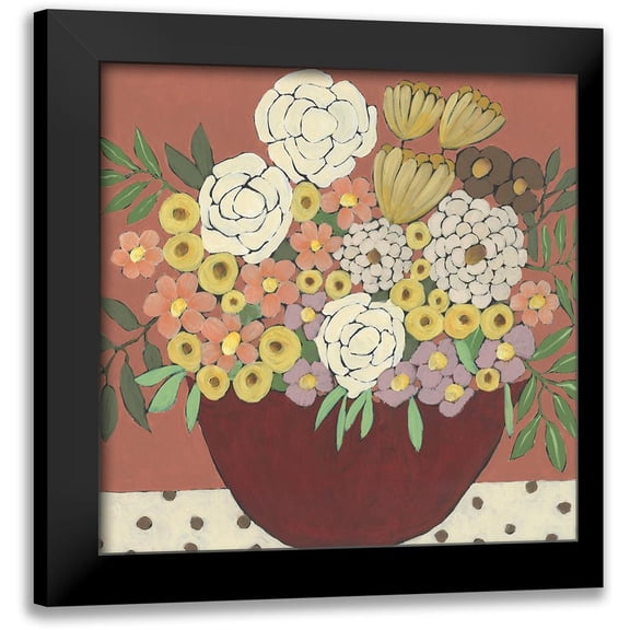 Moore, Regina 12x12 Black Modern Framed Museum Art Print Titled - Inspired Flowers II