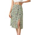 thumbnail image 1 of INSPIRE CHIC Falda A Media Pierna Con Abertura En La Cintura Y Estampado Floral Para Mujer Verde M, 1 of 6