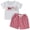 Red, variant on Kids Boys Summer Clothes Toddler Boy Outfit Sets Crew Neck Embroidery Top with Plaid Shorts Clothing Sets
