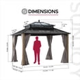thumbnail image 5 of SUNJOY Kingston 12x10 Gazebo, Steel & PC Roof Hardtop Gazebo with Curtain and Netting - Cedar Posts, 5 of 14