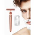 thumbnail image 4 of Waysh Luxury Safety Razor Set, Rose Gold, Complete Gift, 4 of 7