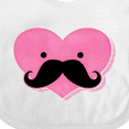 thumbnail image 4 of Inktastic Kawaii Mustache Heart Girls Baby Bib, 4 of 4