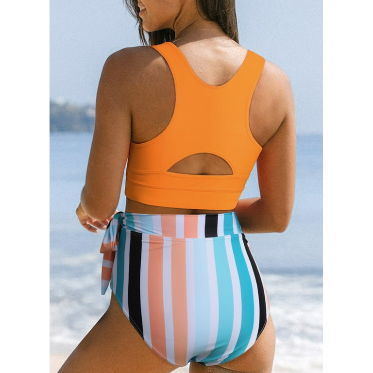 High neck 2 piece cheap swimsuits