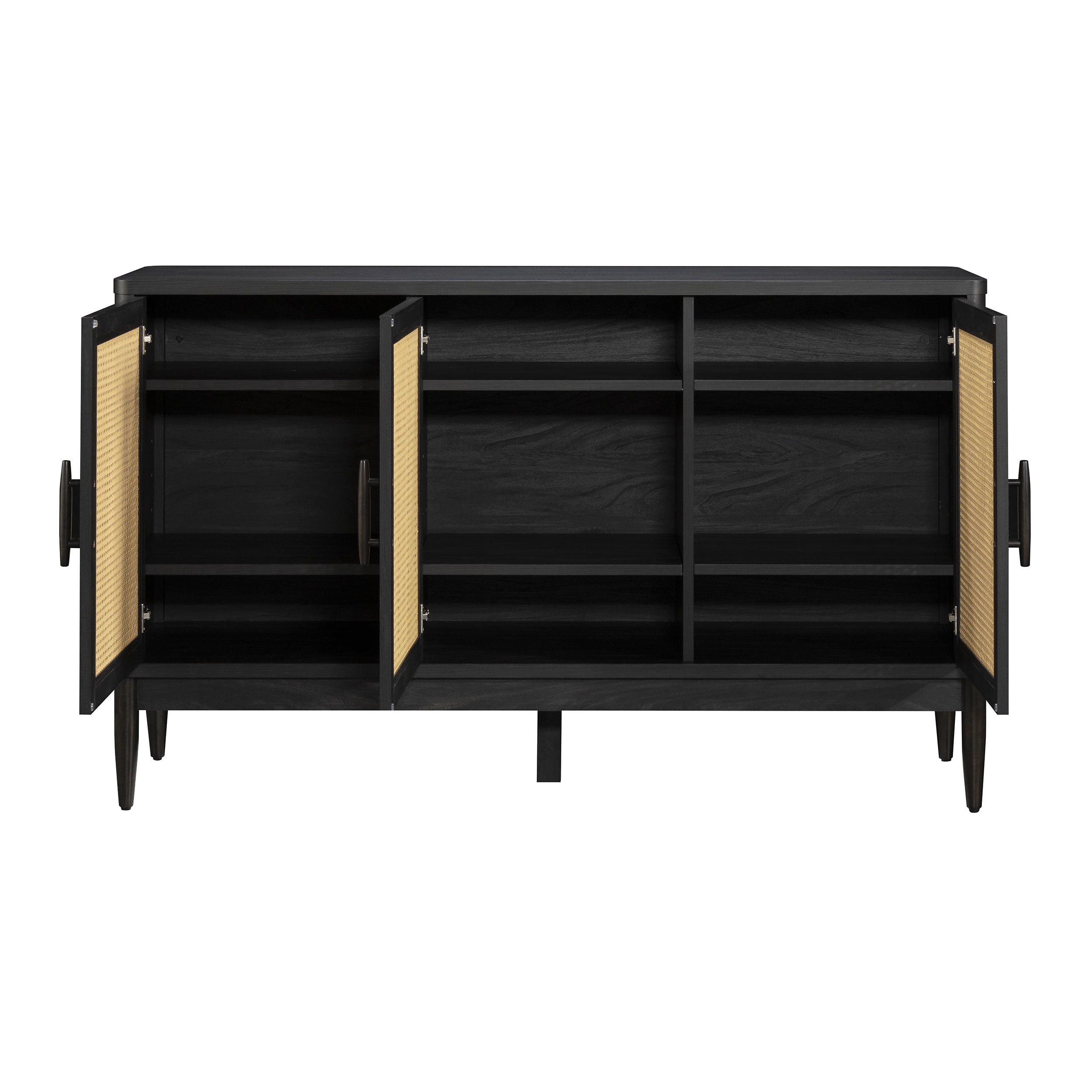 Better Homes & Gardens Springwood Caning Sideboard, Charcoal Finish