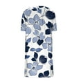 thumbnail image 4 of Summer Dresses for Women Plus Size Floral Print Short Sleeve V Neck Loose Midi Dress for Summer Vacation Beach Daily Casual Dress, 4 of 5