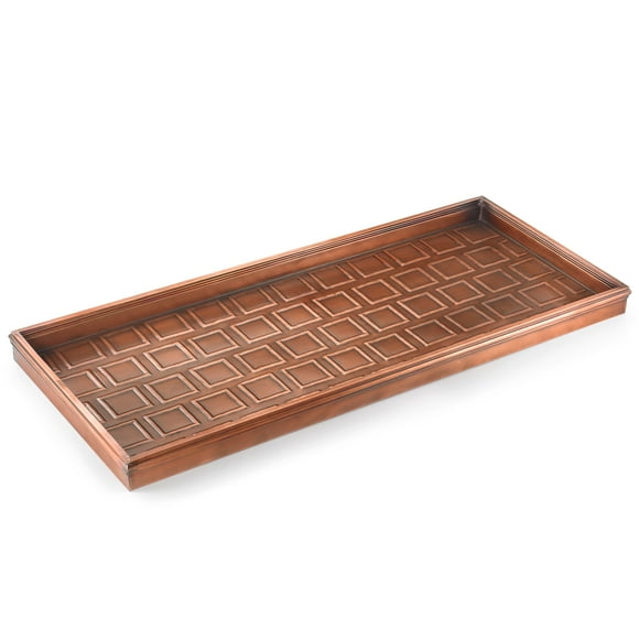 Good Directions Large Boot Tray, Squares Multi-Purpose All Weather Decorative Boot Tray, Shoes, Plants, Garage, Patio Door, Pet Bowls, 34 inch Entry