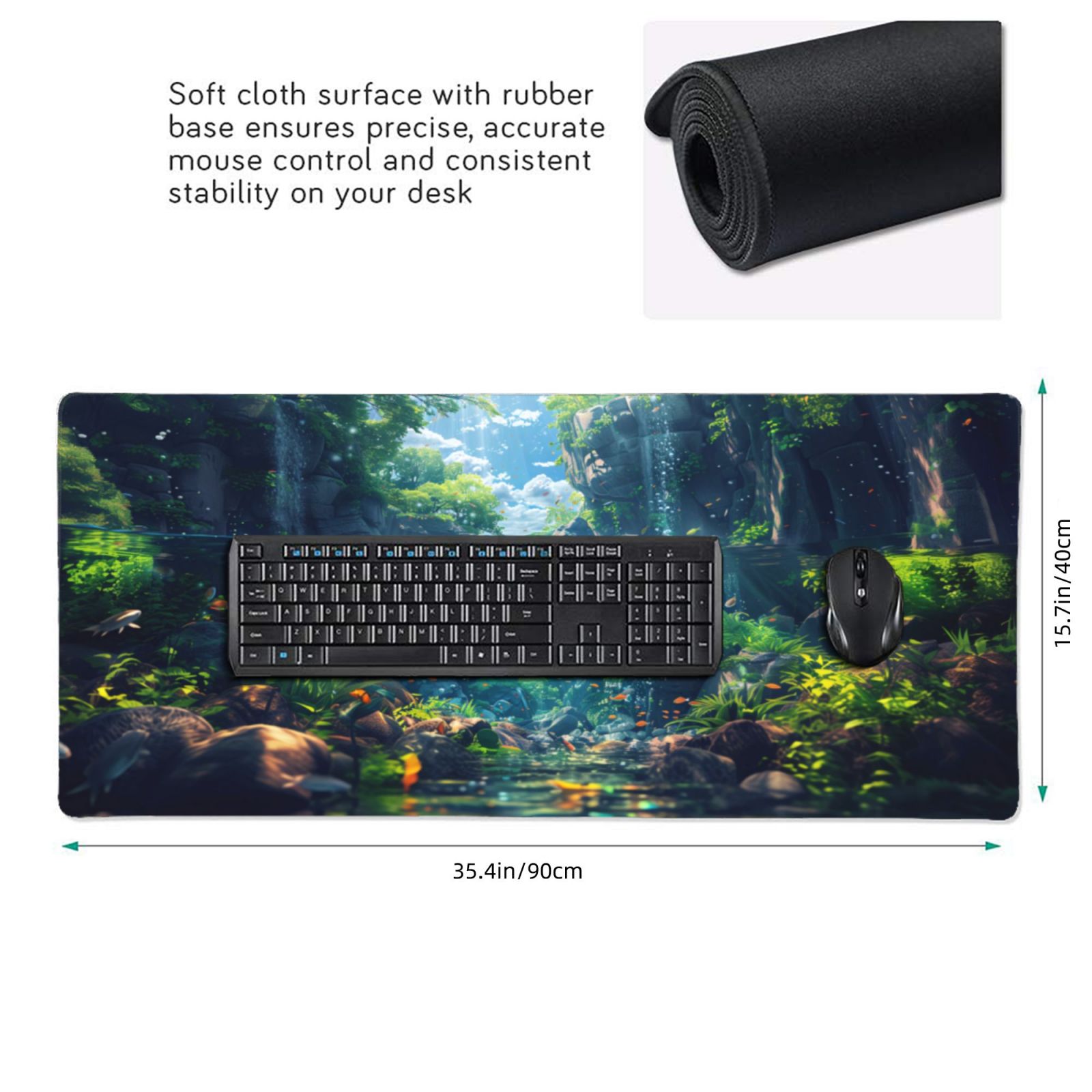 Heluo.Zu XXL Gaming Mouse Pad Ocean Theme 35.4x15.7 photo 4