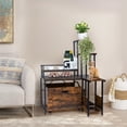 thumbnail image 2 of Cat Litter Box Enclosure Furniture with Flower Stand, Indoor Cat House Furniture with Catch Litter, Rustic Brown, 2 of 7