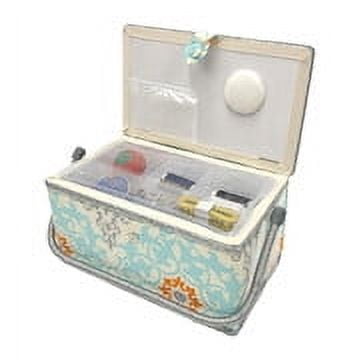 Hello Hobby Sewing Basket Kit 116 Pieces, with Youthful Adult Bright Print, Multicolor