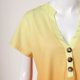 thumbnail image 4 of Gibobby Camisas mexicanas con cuello en V para mujer Camiseta con cuello en V y botón estampado degradado informal para mujer Moda(Naranja,M), 4 of 5