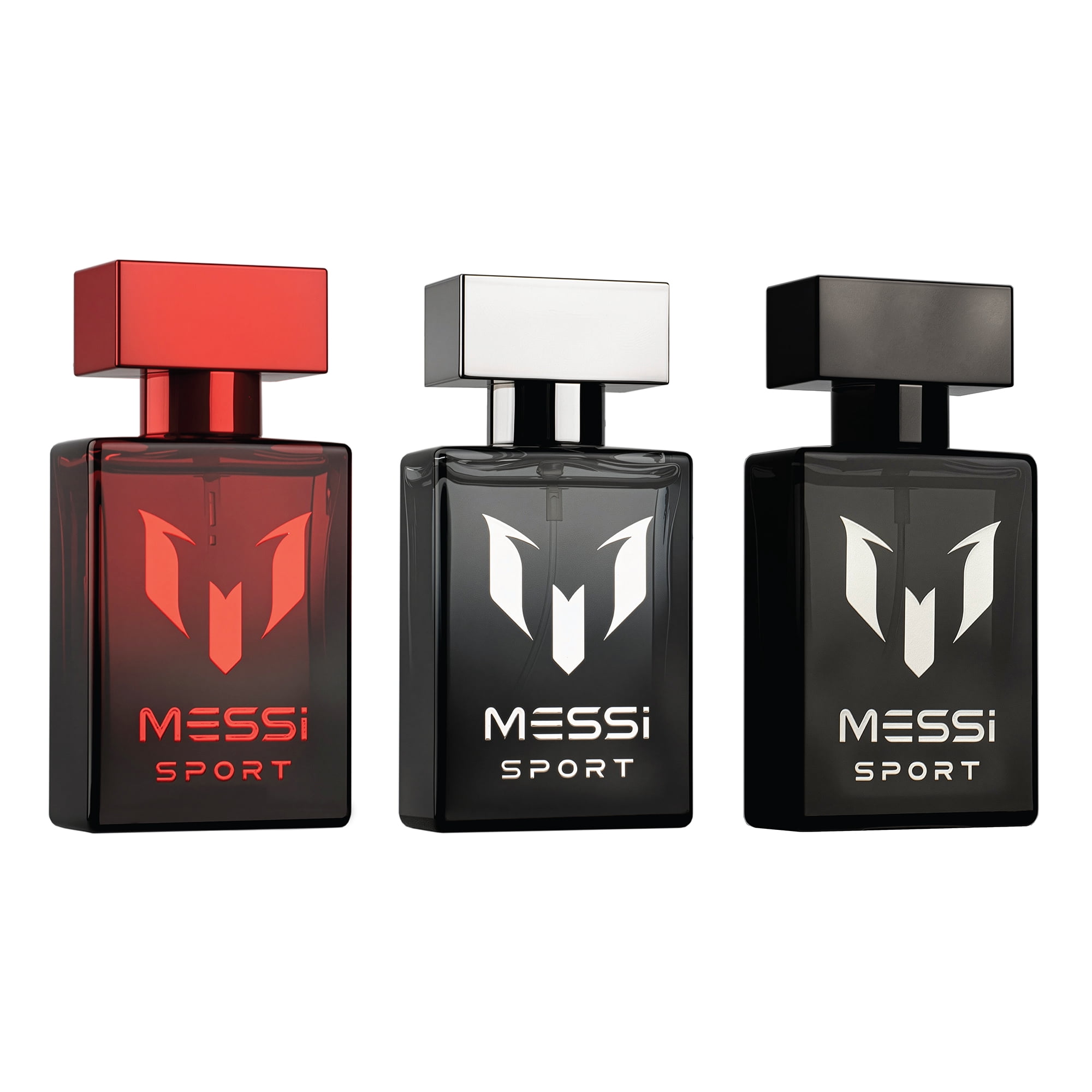 Messi Sport Fragrance Set for Men, 3-Piece Eau de Toilette Coffret, Black Silver Red Scents, 3 x 1.0 fl oz Spray