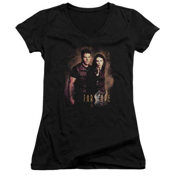 Farscape Wanted Junior Women's V-Neck T-Shirt Black