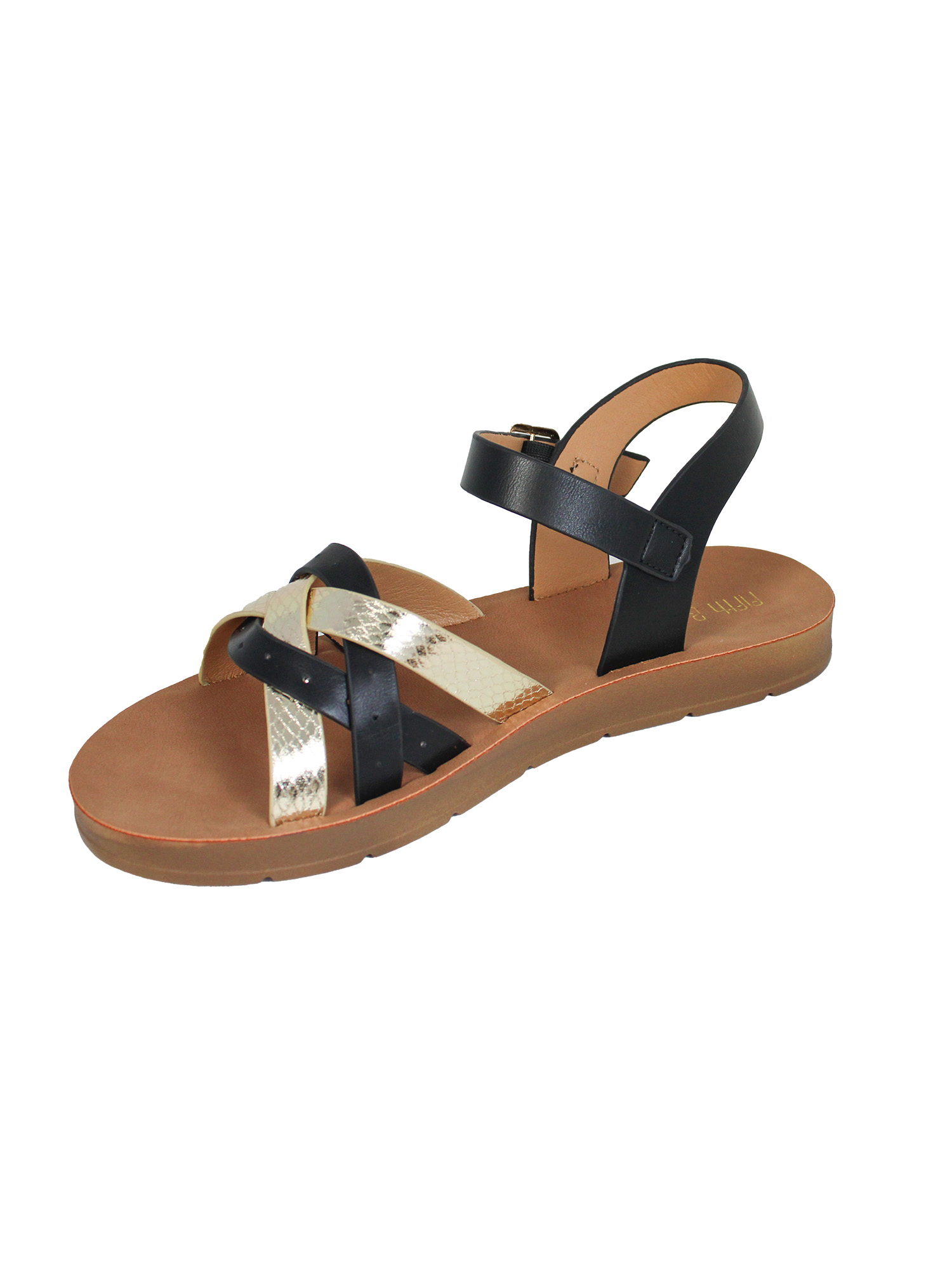 Fifth & Luxe Women’s Metallic Strappy Comfort Sandals, Sizes 6-11