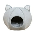 thumbnail image 4 of Lindo nido para gatos, casa para mascotas, cálida, suave y acogedora con cojín lavable extraíble, tienda para mascotas, cama tipo cueva, cama nido , gris M, 4 of 8