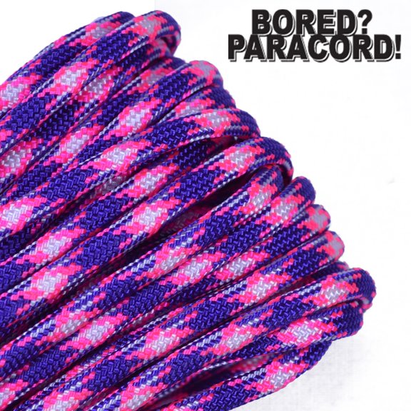 Bored Paracord Brand 550 lb Type III Paracord - Purplelicious 1000 Feet