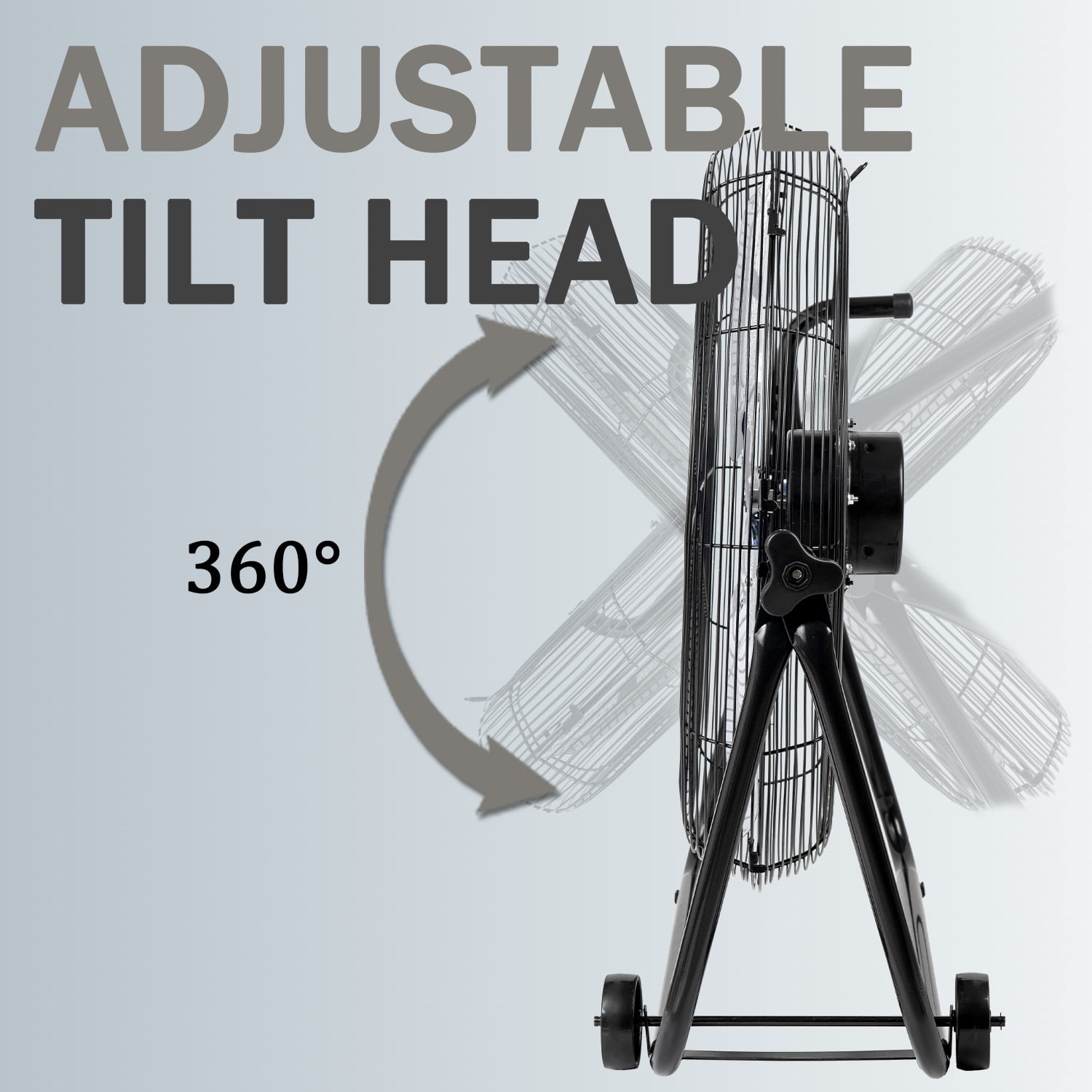 24"Industrial Fan High Velocity,Portable 24"Industrial Fan High Velocity,Portable Floor Fan with 3-Speed up to 8000CFM, Floor Fan Equipped Handle & Wheels, Ideal for Home, Garage, Indoor/Outdoor Use