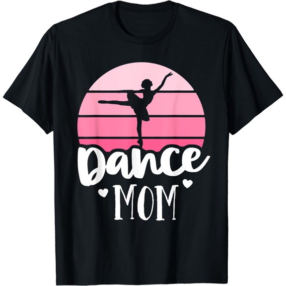 Retro Dance Mom Vintage Pink Ballerina Shirt Ballet Dancer T-Shirt Black 3X-Large
