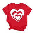 thumbnail image 2 of VKOYWKM Love Heart Tops for Women Valentine T-Shirts Heart Print Tees Cute Tops Casual Short Sleeve Loose Fit Tees Valentine Round Neck Holiday Tshirt Shirts, 2 of 4