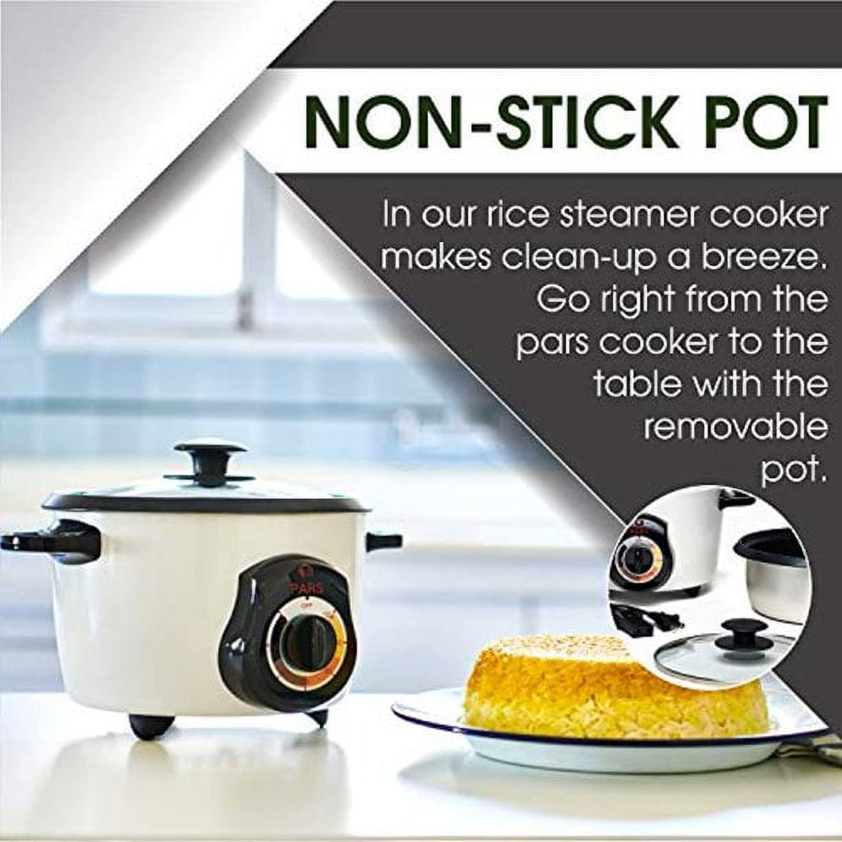 PARS Automatic Rice Cooker for Persian Rice - Specialty Rice Cooker - 5 Cup