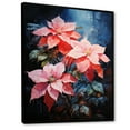 thumbnail image 2 of Designart "Winter s Red and Blue Poinsettias I" Floral & Botanical Floater Framed Wall Art Print, 2 of 7