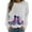 Purple, variant on IROINNID Women's Long Sleeve Sweatshirt Round Neck Mid-Length Print Comfy Shirts Cat Tops Regular Pullover, Pink
