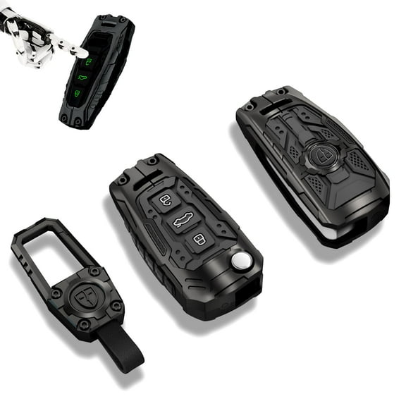 Heavy Metal Key Fob Cover Protector, Compatible with Audi A1 A3 Q3 Q7 R8 A6L TT Keychain Accessories