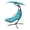 Grey + Metal, variant on Hanging Chaise Lounger with Removable Canopy, Outdoor Swing Chair with Built-in Pillow, Hanging Curved Chaise Lounge Chair Swing for Patio Porch Poolside, Hammock Chair with Stand