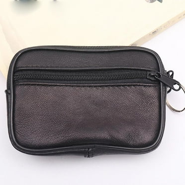 SSKFHGI Small Square Bag Black Coin Purse Wallet Key Bag Leather Card Bag Bus Card Clutch Bag Small Square Bag