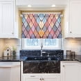 thumbnail image 5 of Yayeee Kitchen Curtains Tier Pair Light Filtering 27"x24" Rod Pocket Short Cafe Window Panel, Pink Shimmering Pattern, 5 of 7